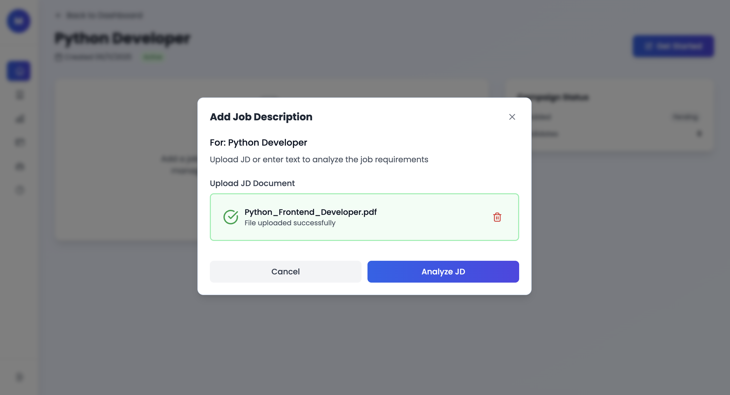 Job Description Upload